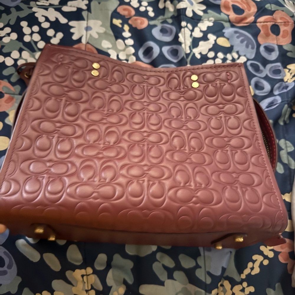 Brown Embossed Leather Women's Bag